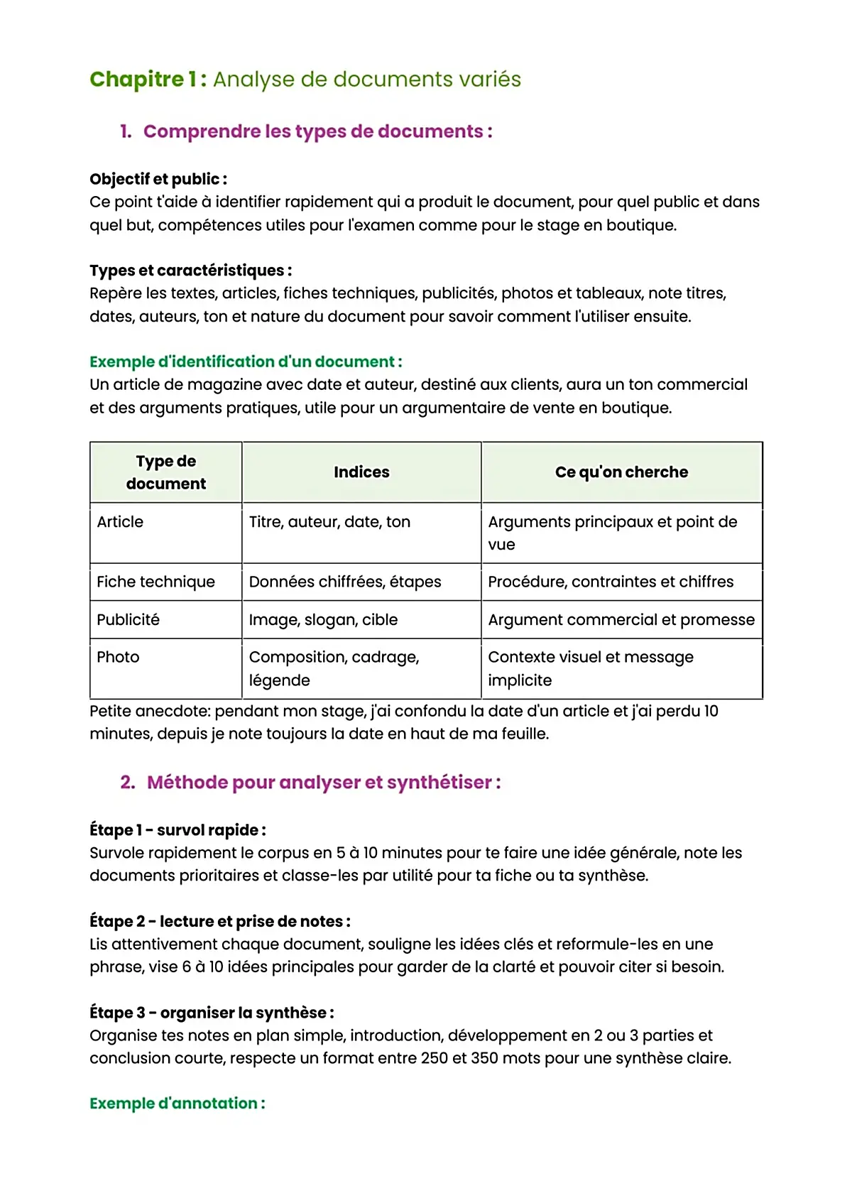 Example Fiche de Révision BP Fleuriste