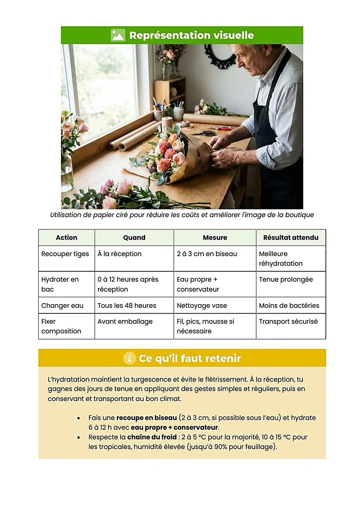 Example Fiche de Révision BP Fleuriste