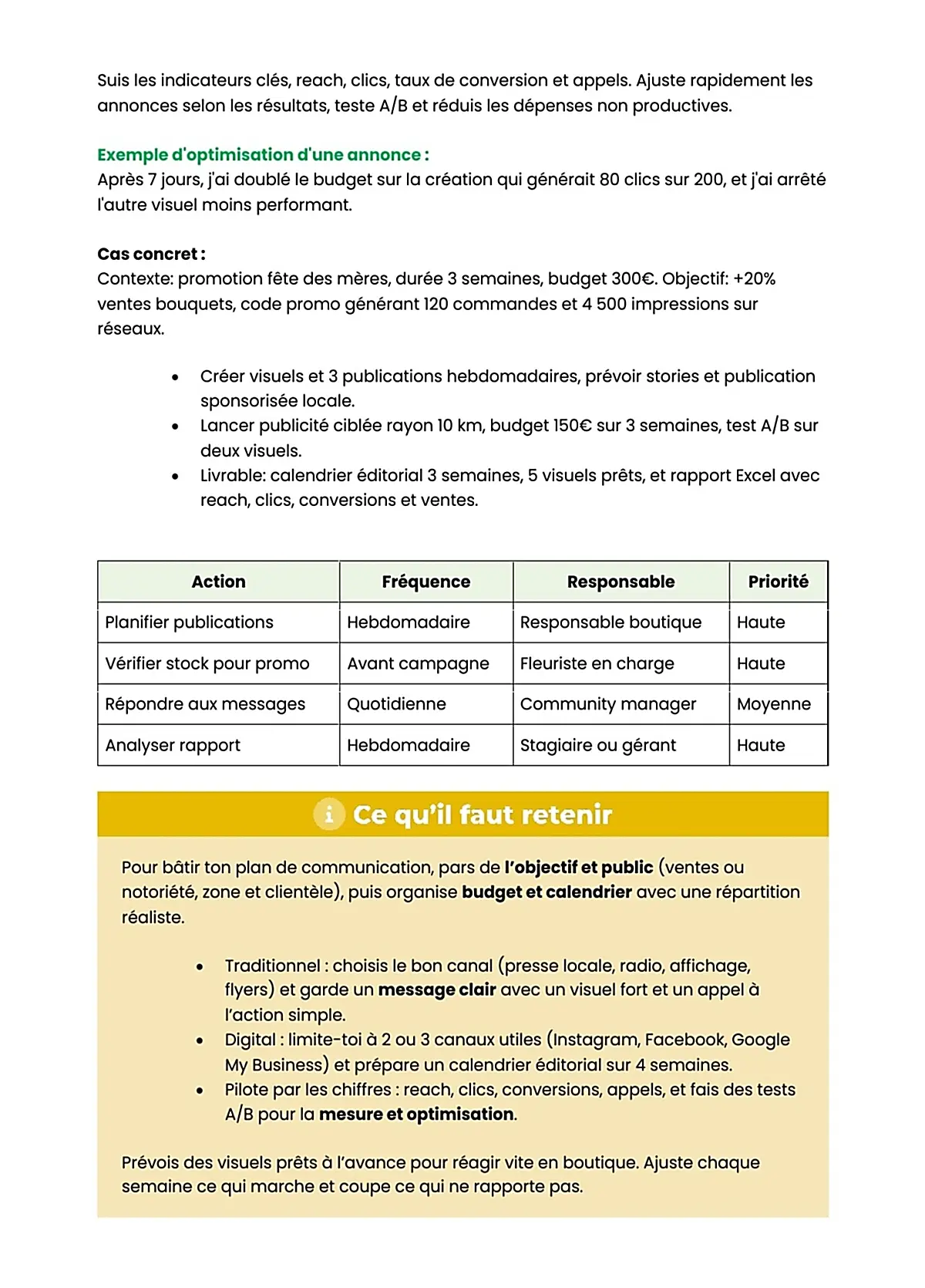 Example Fiche de Révision BP Fleuriste